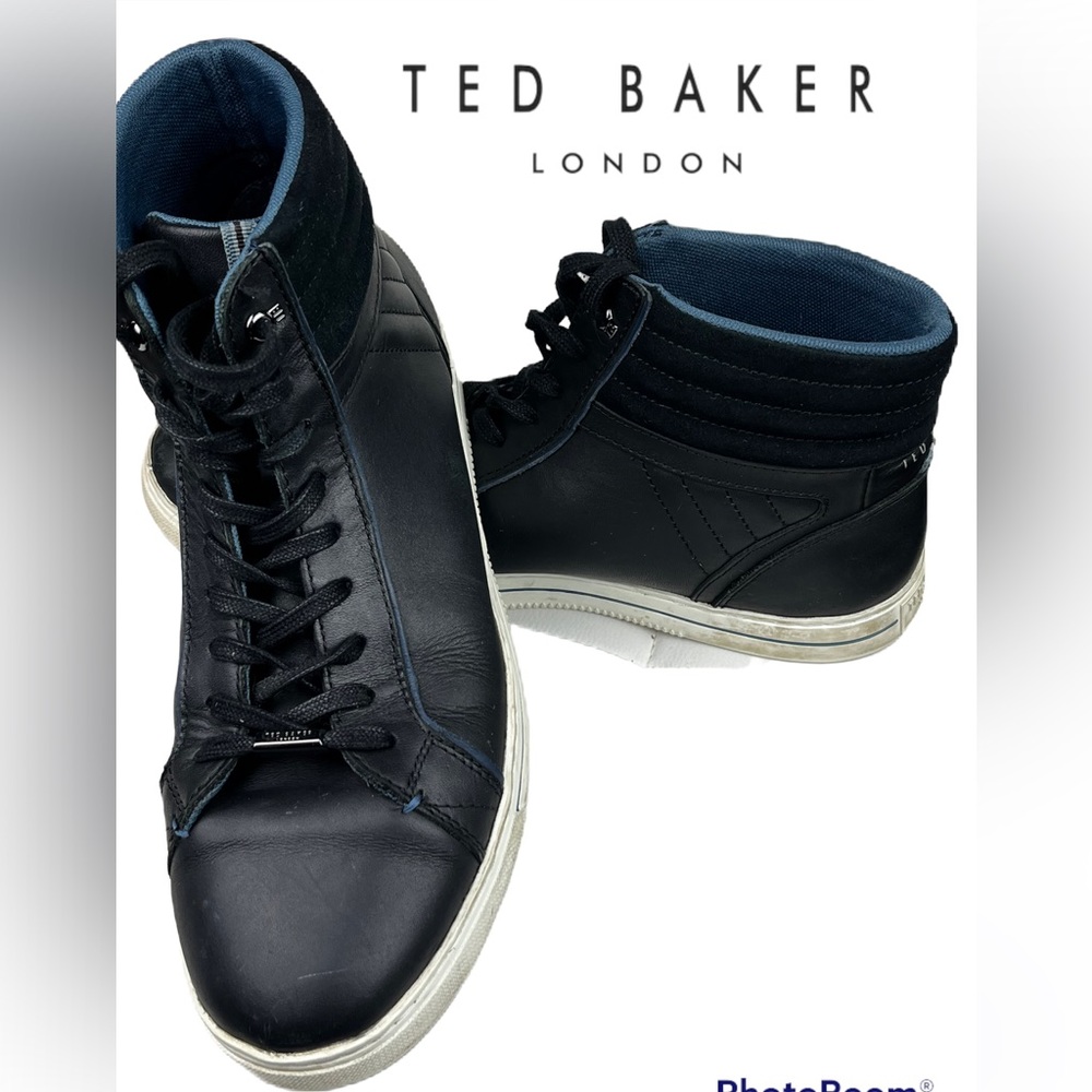 Ted Baker London Glyburt Leather High-Top Sneakers used